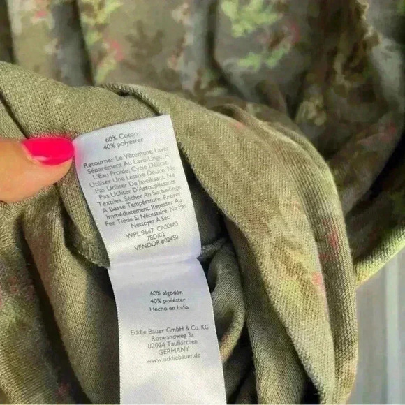 Eddie Bauer Classic Field Pro Short Sleeve Polo Shirt Mens 2XL Green Floral - Picture 6 of 8